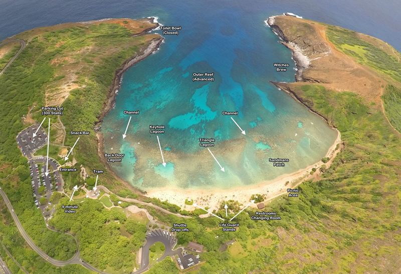 Mapa de la bahía de Hanauma